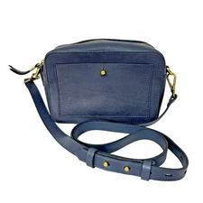 Madewell The Transport Camera Bag Crossbody Blue Leather
