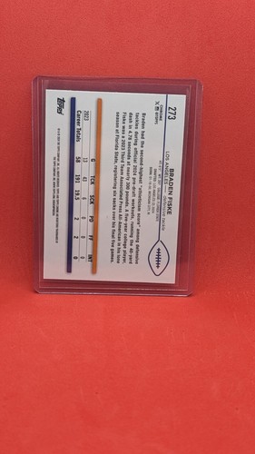 2024 Topps Chrome Braden Fiske RC #273 Green Refractor /99 Rams - Picture 3 of 3