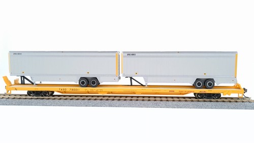 Coche plano Athearn 74231 HO TASD 85' con 2 remolques de paquetes de 40' nuevo stock antiguo | Condition: New
