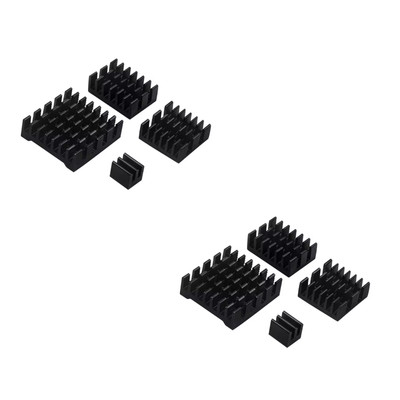 2 x Kühlkörper Set 4 Stück schwarz für Raspberry Pi 5 selbstklebend passiv
