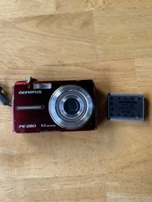 Olympus FE-280 8.0MP Red Digital Camera W/ Battery Untested