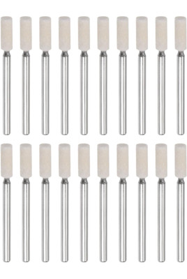 20 Stck. Wollfilz montierte Dornspitzen 4 mm Kopf 1/8 Zoll Schaft Zylinder Bits