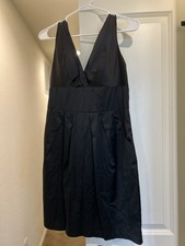 Bisou Bisou Women's Little Black Cocktail Dress V-Neck Sleeveless Size 14