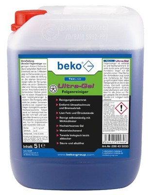 beko TecLine Ultra-Gel Felgenreiniger 5 l Autofelgen LKW Alufelgen 299 43 5000