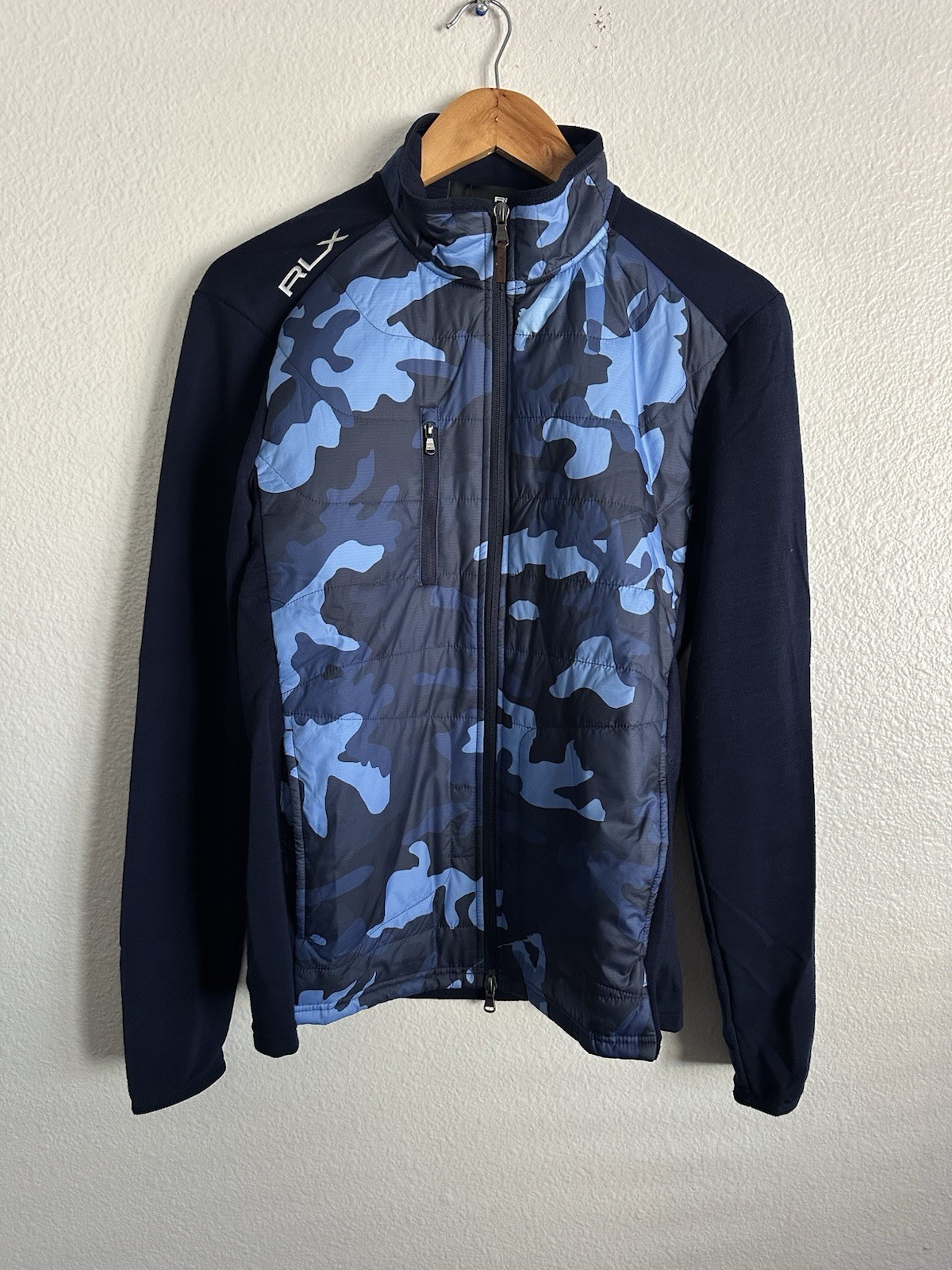Polo Ralph Lauren RLX Golf Hybrid Navy Camo Zip Jacket Sport PWing Size Small