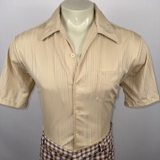 Vintage 60s 70s Spire Shirt Disco Hippy Nik MCM Mod Rockabilly Button Up Mens XL