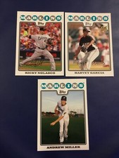 2008 Topps #414 #492 #578 ANDREW MILLER, HARVEY GARCIA, NOLASCO Marlins Lot 3