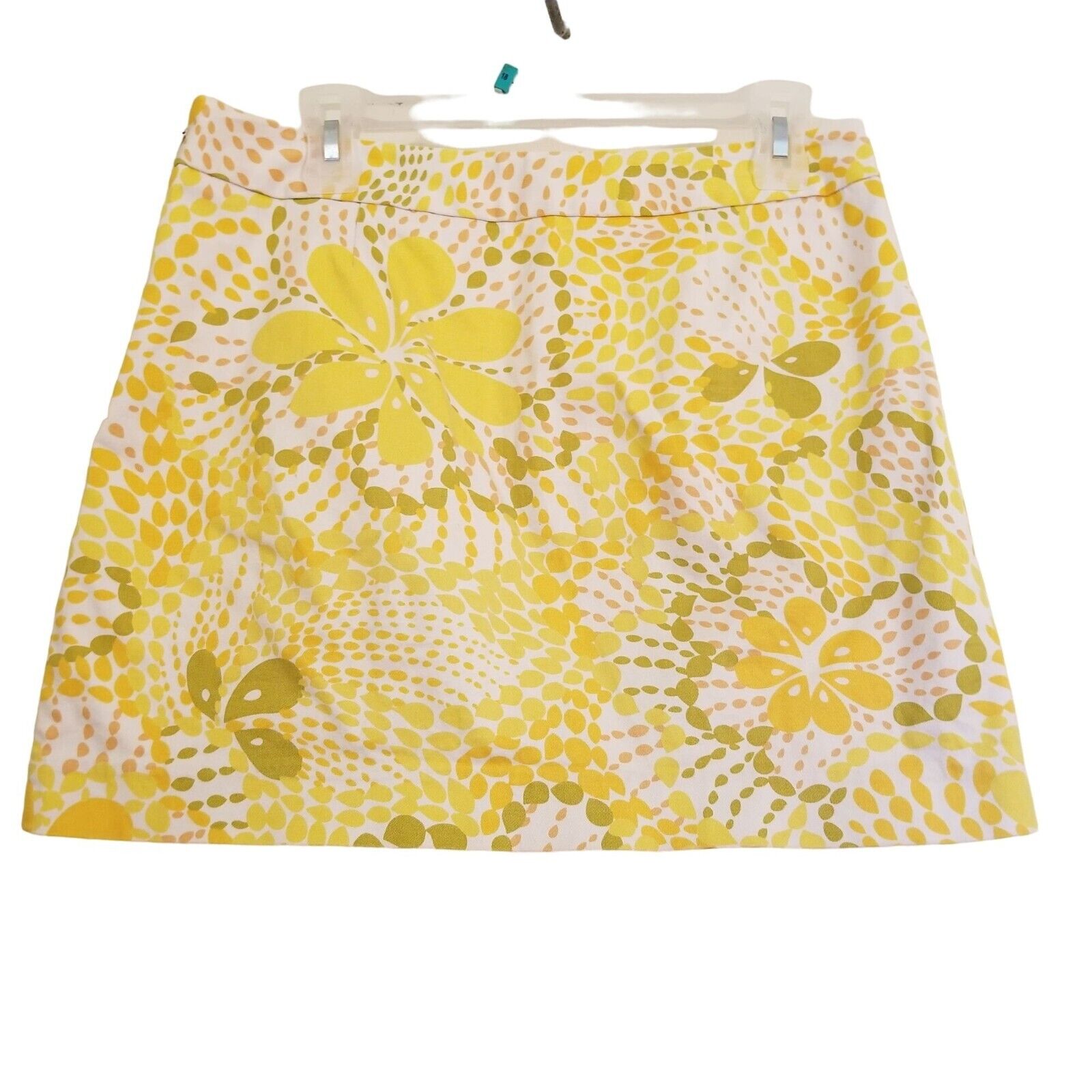 J Crew Stretch 6 Yellow Floral Mini Skirt Pockets… - image 2