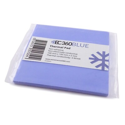 EC360  BLUE 5W/mK Wärmeleitpad (100 x 100 x 5,0 mm) I GPU RAM ThermalPad