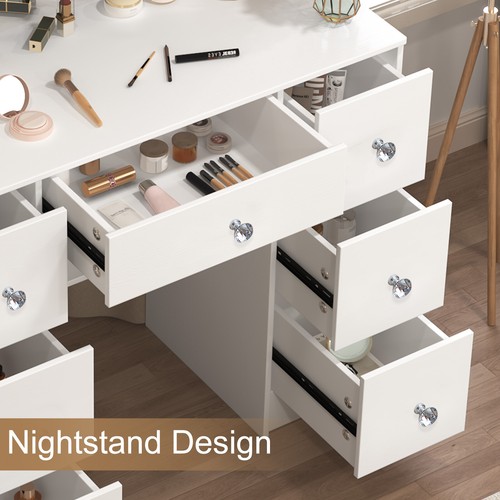 Schminktisch mit Spiegel und Beleuchtung Schlafzimmer Frisiertisch Schubladen DE - Bild 11 von 20