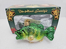 Old World Christmas Largemouth Bass Fishing Glass Ornament Original Box - 12097