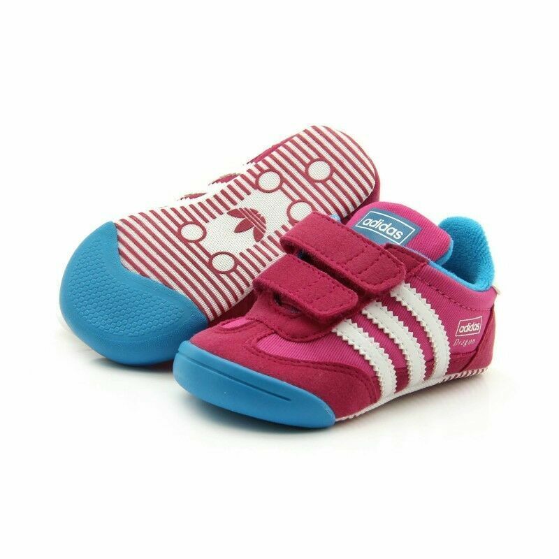 Baby Infant Girls Adidas Learn 2 Walk Dragon CF Trainers Shoes Pink M20562 |