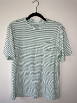 vineyard vines xl boys 18 green and white stripes pocket edgartown 
