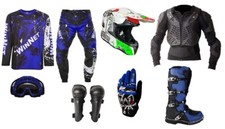 Ensemble Complet Kit De Combinaison Pour Moto Tout Terrain Adulte Ou Enfant