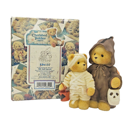 VTG Cherished Teddies A Haunting We Will Go 534137 Figure Milt & Garrett Bears