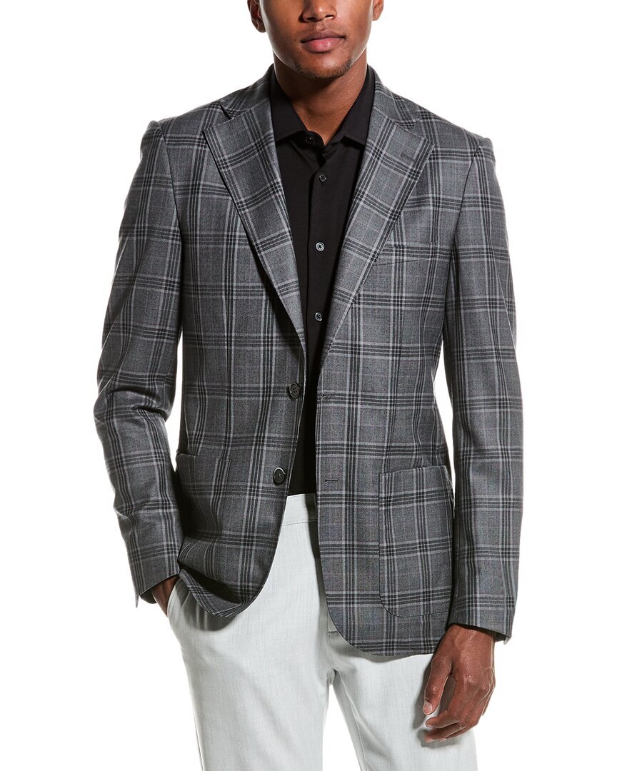Zanetti Wool Suit Jacket Mens Grey 38S