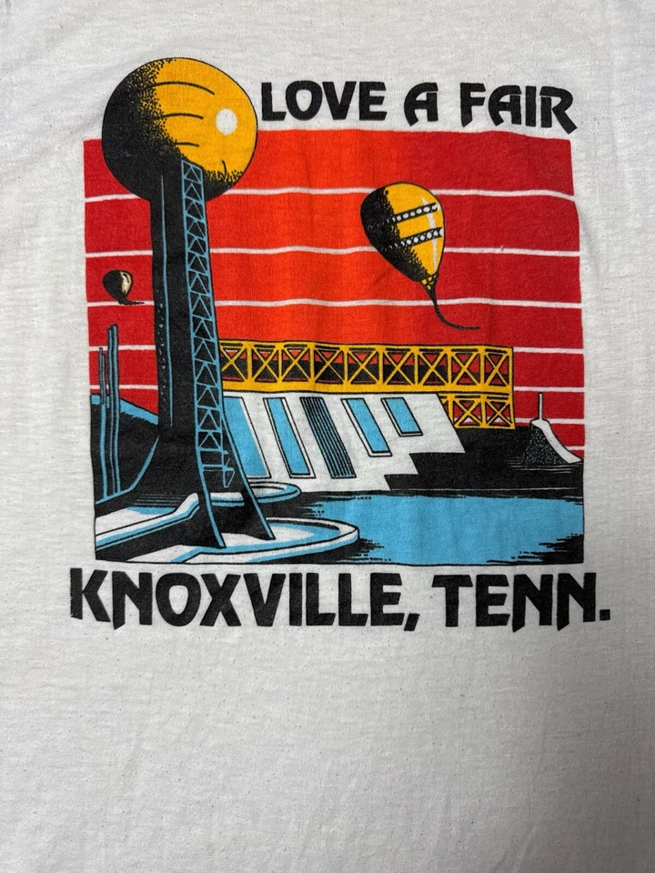 Camiseta retro vintage de los años 70 de la Feria Mundial Knoxville Tenn puntada única Y2K Foto 2 de 4