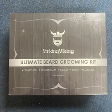 Strikingviking Beard Grooming Kit New Oil, Balm, Comb, Brush, And Scissors