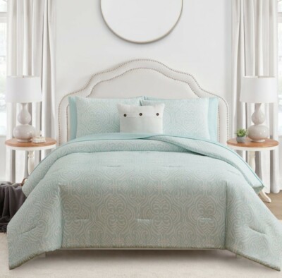 My Texas House Celeste Brushed Twill Bed-in-a-Bag Comforter Set, Full
