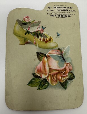 A Newman Fine Umbrellas Rubber Coats Phila PA Advertising Trade Card