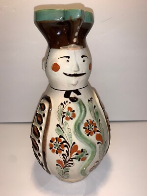 Hungarian Karcag Folk Art Pottery Wine Jug 