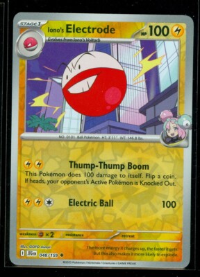 Pokemon IONO'S ELECTRODE 048/159 Journey Together Rev Holo - MINT