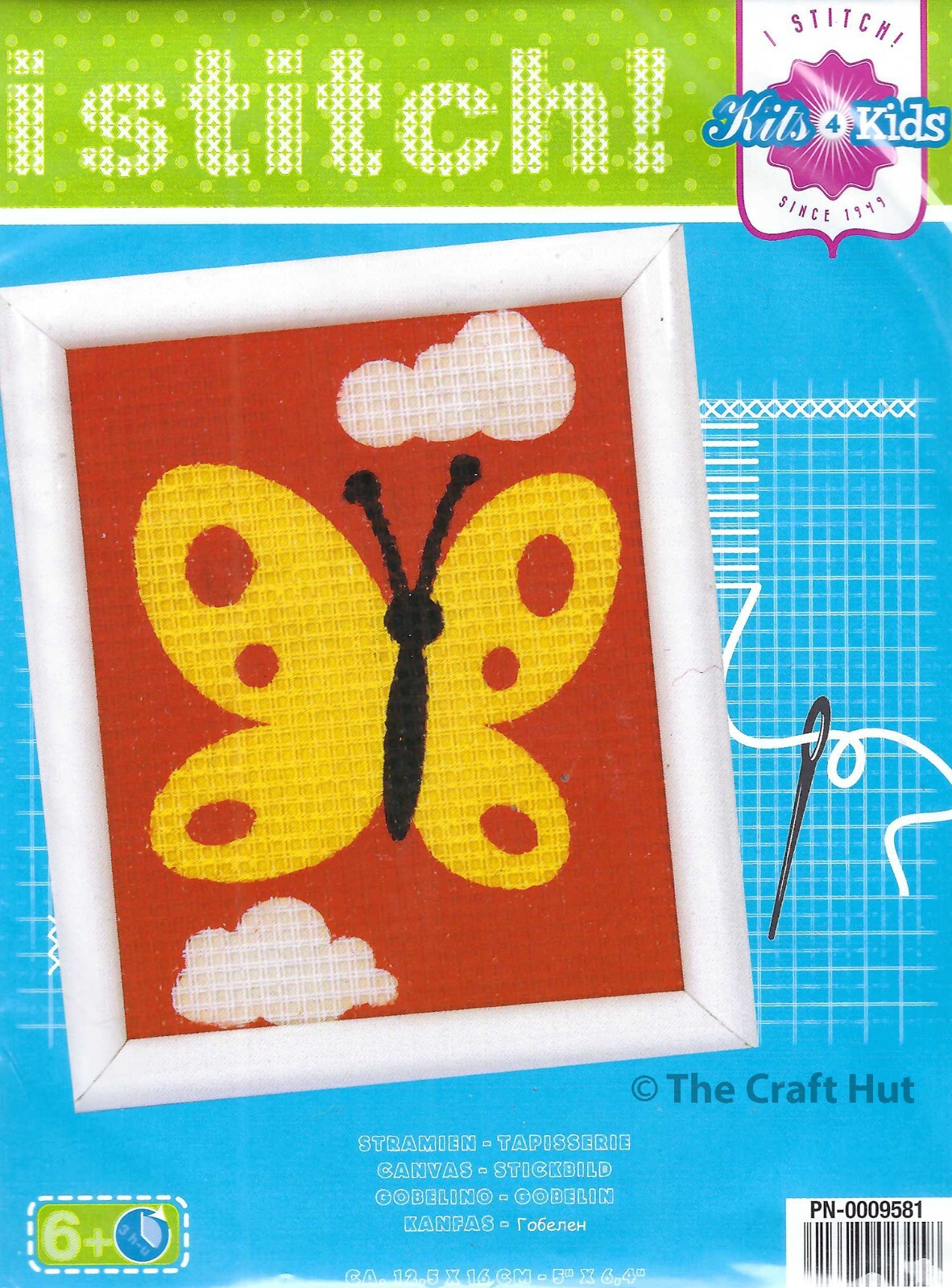 Vervaco Kits for Kids Beginner Complete Tapestry Kit Yellow Butterfly  New