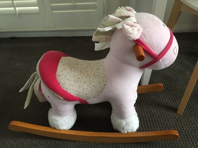 pink plush rocking horse