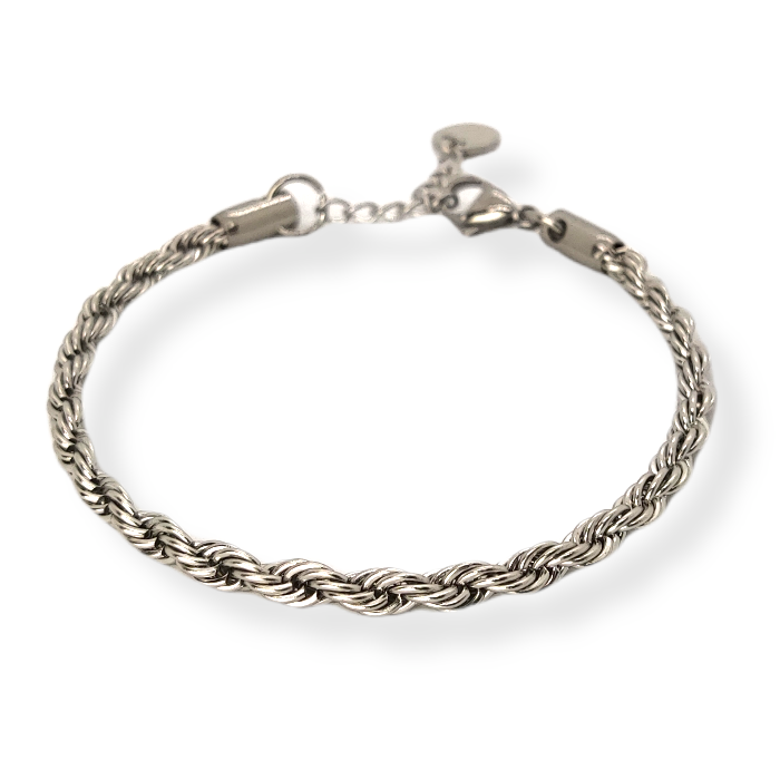 Bracciale in acciaio inox con pendente tondo inciso L'ignoranza urla