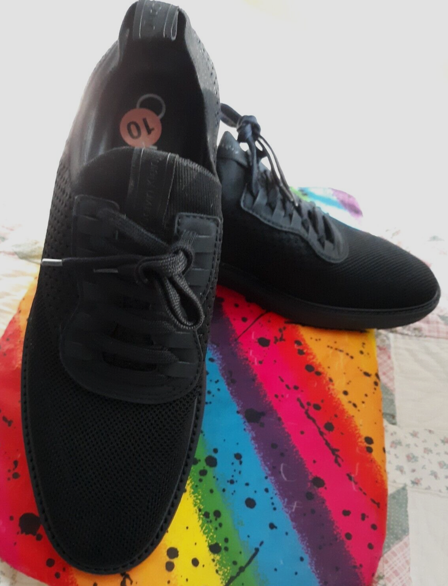 Gorgeous CALVIN KLEIN Black LOGO Men Size 10 Lace-Up Shoes  display picture 1