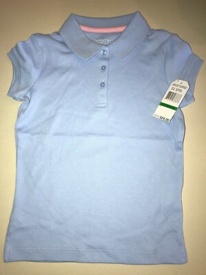 girls NEW NWT baby blue SCHOOL UNIFORM TOP SHIRT short sleeve