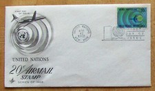 United Nations FDC 20¢ AIR MAIL stamped envelope , NY 4/1968.