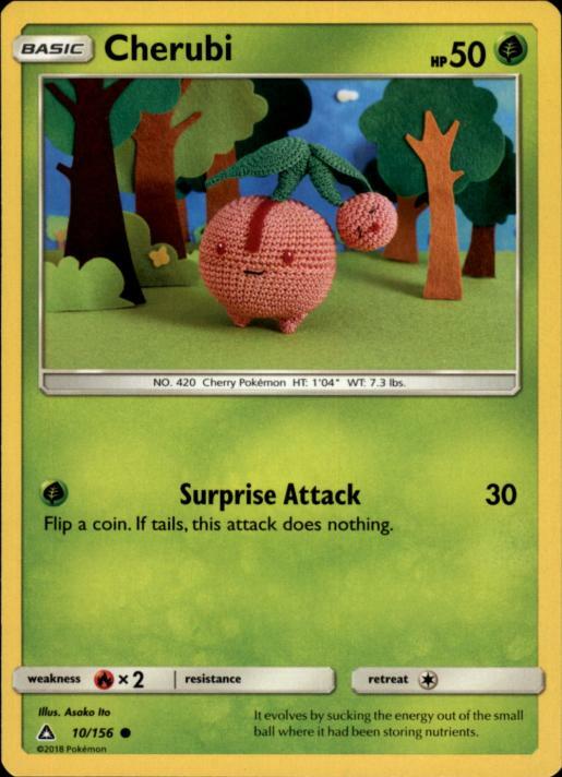 2x (SM05-010 PARALLEL FOIL) Cherubi (C) Pokemon Ultra Prism Card # 10