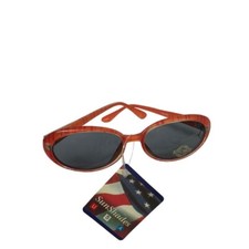Red Orange Stripe Children's Youth New Glance Sunglasses Oval UV400 Protection 1