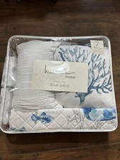 NIP Nicole Miller Home Sea Life Reversible Twin Quilt Set 7pc