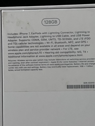 Apple iPhone 7 A1660 128Gb (Verizon) Black in box with case - 第 8/8 張圖片
