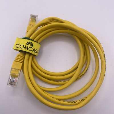 Comcast Ethernet Cat 5e CCA Verified Gigabit Patch Cord Cable RJ-45 Yellow NEW