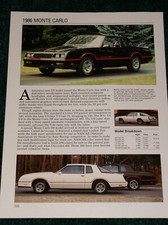 1986 Chevy Monte Carlo Spec Sheet Photo 87 Ss Info Montecarlo 1986 Chevy Monte Carlo Spec Sheet Photo 87 Ss Info Montecarlo
