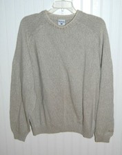 Columbia Men's Long Sleeve Crewneck Sweater Cream Tan Cotton Size XL