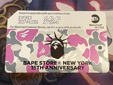 A Bathing Ape Collectible Expired Bape MTA metro Card !! supreme Biggie E Mook