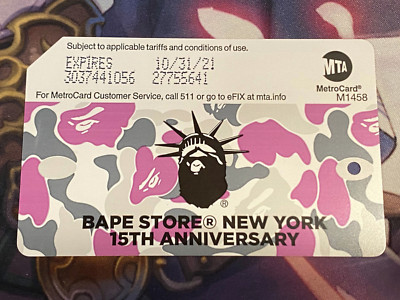 A Bathing Ape Collectible Expired Bape MTA metro Card !! supreme Biggie E Mook
