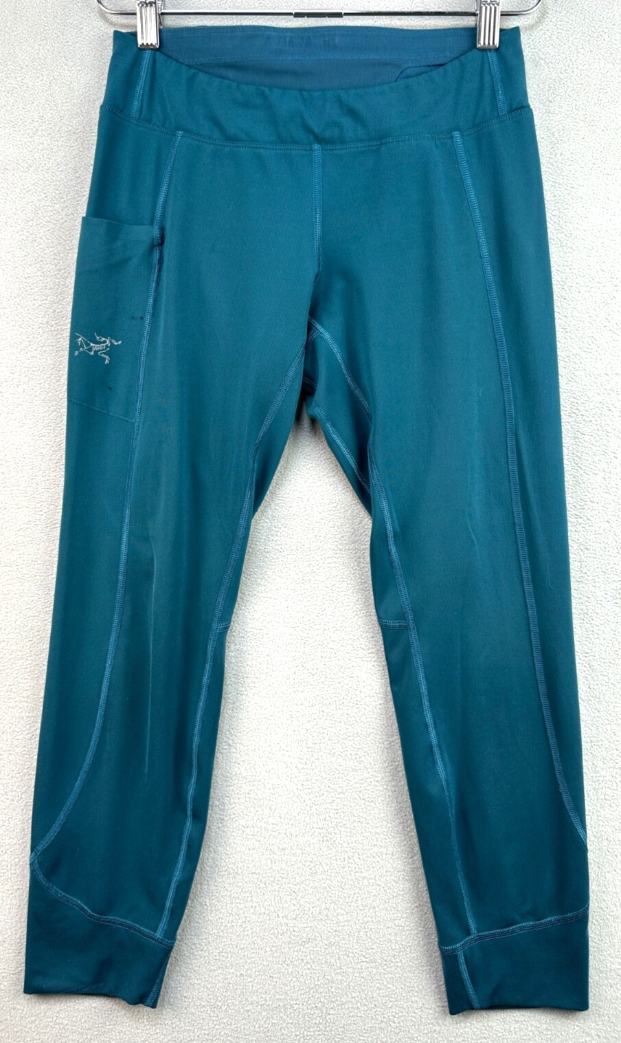 ARC'TERYX Leggings Arcteryx Sunara taglio stretto piccoli blu acqua strato base trail run DIFETTO