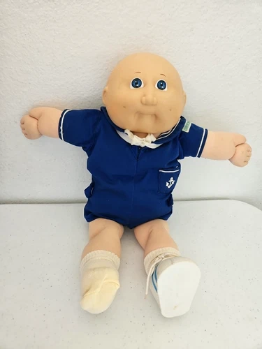 Coleco CPK Bald Baby Boy Blue Sailor Outfit Dimples Blue Eyes Cabbage Patch Kid