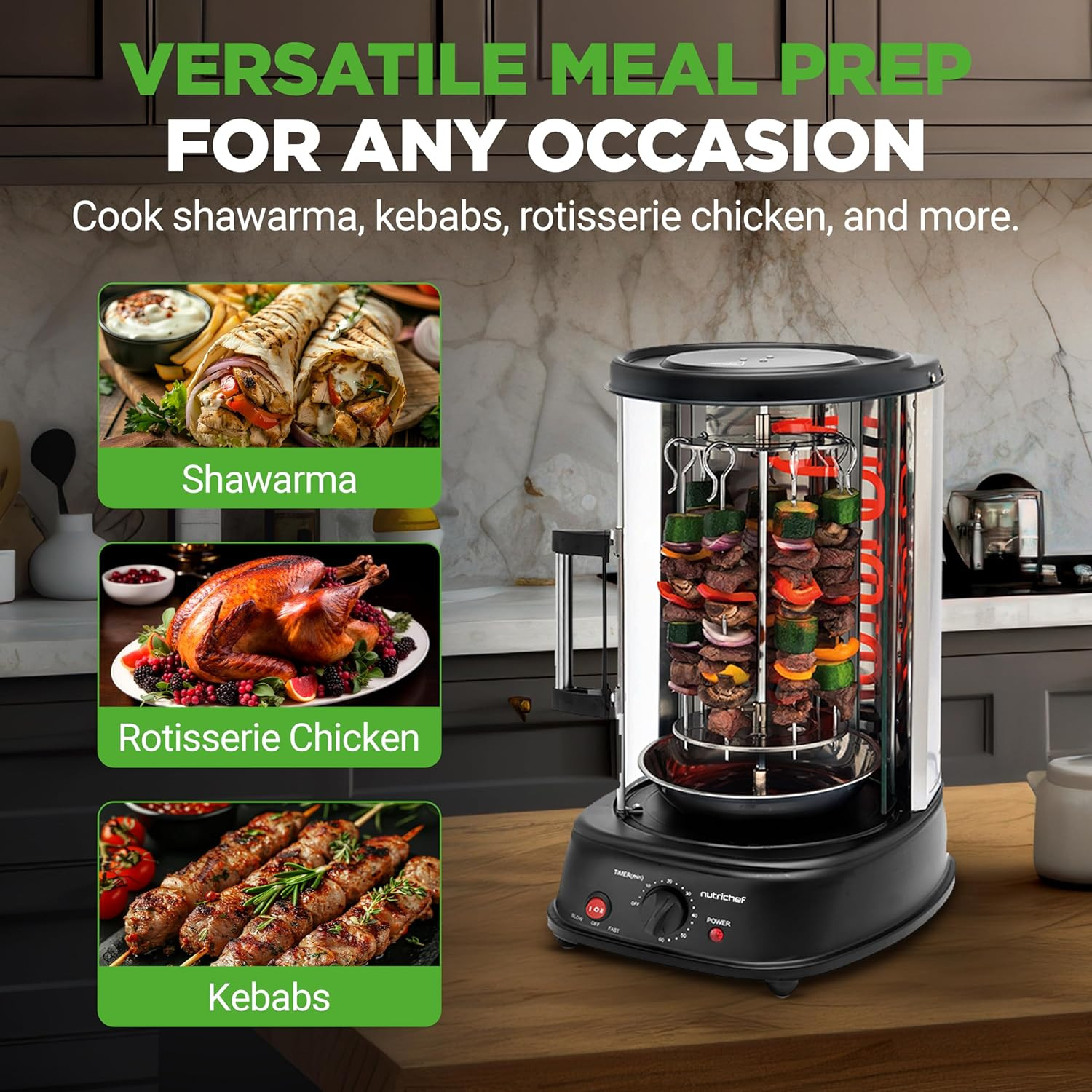 Vertical Rotating Turkey & Shawarma Oven | Rotisserie, Shawarma, & Kebab Machine