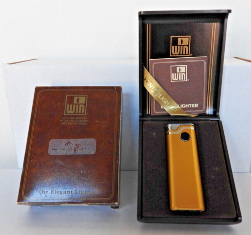 Win Lighter Japan butane gas 1970s Vintage PARTS Lighter GOLD tone - Picture 2 of 8