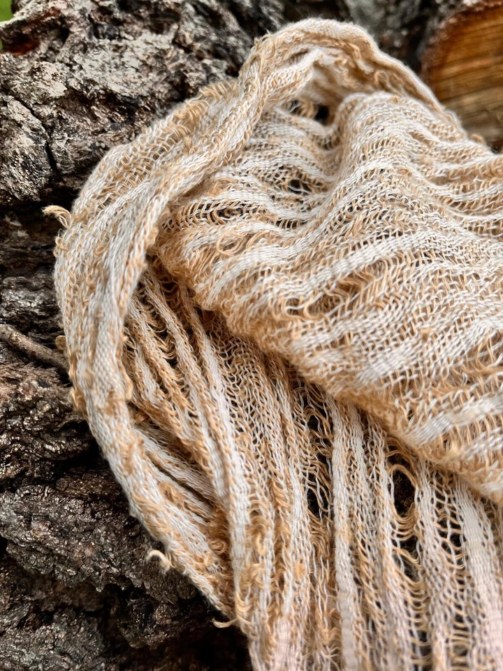 Linen Fabric By 2 Meters, Organic Cotton Fabric, Textured Handloom Semi-Sheer - Image 3 of 4