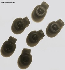 LARGE BLACK BALL CORD LOCK SPRING TOGGLES, H-20MM, W-16MM, CHOOSE QUANTITY, X994