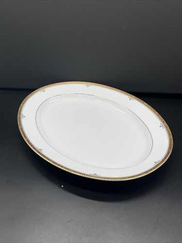 Noritake BUCKINGHAM GOLD 14" Oval Serving Platter Gold Encrusted Trim - Picture 6 of 9