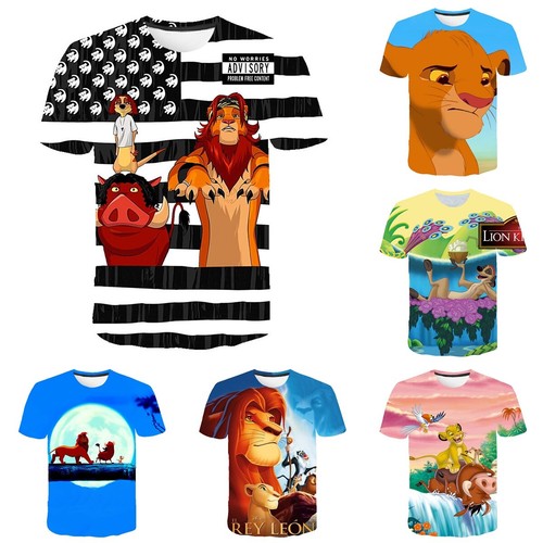 Kids the Lion King Short Sleeve Casual 3D Print Boys Girls Tshirt Xmas
