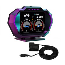 Head-Up Display Auto KFZ HUD OBD2+GPS Tachometer Anzeige Alarm Umgebungs Licht